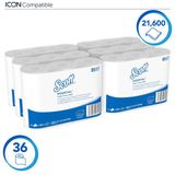 Scott® Performance 600 T4 Toiletpapier, 2-laags, 600 vel, Wit (pak 36 rollen)
