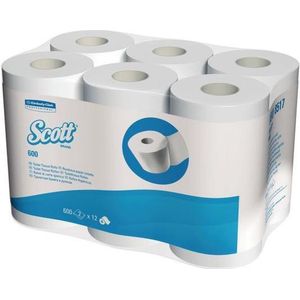 Scott® Performance 600 T4 Toiletpapier, 2-laags, 600 vel, Wit (pak 36 rollen)