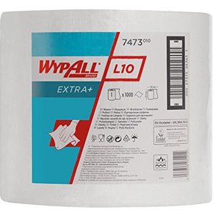 WYPALL * L10 Extra+ wisdoeken, grote rol, 7473 – 1 rol x 1.000 witte, 1-laags bladeren
