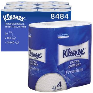 Kleenex® Toiletpapier 8484, 4-ply, 6 pakken van 4 rollen elk, 160 vellen/rol, wit