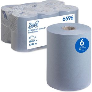 Handdoekrol Scott Essential Slimroll 1-laags 190m blauw 6696