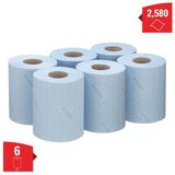 WypAll 6223 Food and Hygiene Wiping Paper L10 Centrefeed for Reach Dispenser, 1 ply, Blauw (6 rollen x 430 vellen)