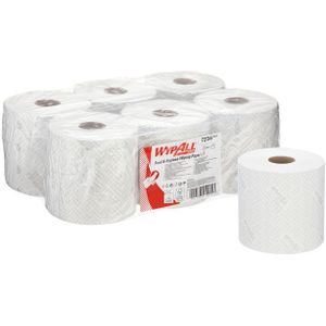 WypAll L10 papieren reinigingsdoekjes voor levensmiddelen en hygiëne 7256 – 1-laags reinigingsdoekjes, wit – 6 rollen met centrale uitname x 800 papieren reinigingsdoekjes (in totaal 4.800)