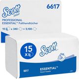 Handdoek Scott Essential i-vouw 1-laags 20x21cm wit 15x340stuks 6617