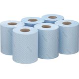 WypAll 6220 Service and Retail Wiping Paper L10 Centrefeed voor Reach Dispenser, 1 laags, Blauw (6 rollen x 280 vellen)