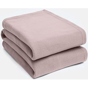 Dreamscene Warm Polar Fleece Gooi Over Super Zachte Luxe Slaapbank Tuindeken, Blush Pink - 200 x 240 cm