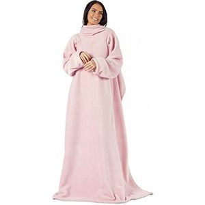OHS Oversized draagbare deken met mouwen, deken fleece geschenken voor haar dames super warm en zacht, winter zomer sherpa fleece blush roze 135x170cm