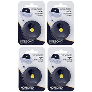 Korbond Intrekbare meetlint Pack van 4, blauw en wit, set van 4 stuks