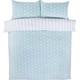 So Soft dekbedovertrek Spots & Stripes - Blauw - microvezel - eenpersoons - 135x200 cm - 50x75 cm kussensloop