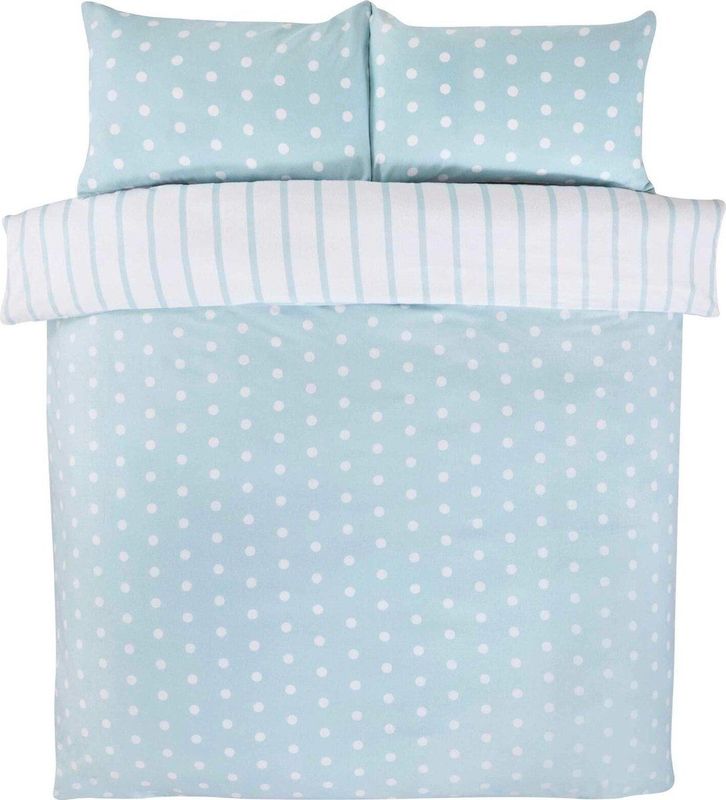 So Soft dekbedovertrek Spots & Stripes - Blauw - microvezel - eenpersoons - 135x200 cm - 50x75 cm kussensloop