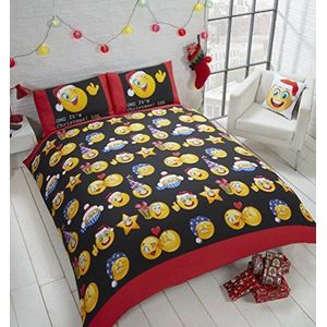 Emoji Smiley lits jumeaux dekbed - Smileys Kerst dekbedovertrek