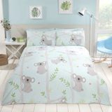 Dekbedovertrek Koala Fun - Eenpersoons dekbed - Koalabeer blauw / grijs