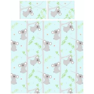 Dekbedovertrek Koala Fun - Eenpersoons dekbed - Koalabeer blauw / grijs