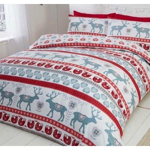 Dekbedovertrek Scandi flanel rood - 2 persoons