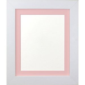 FRAMES BY POST London Glazen fotolijst van kunststof wit met roze passe-partout, afbeeldingsgrootte 40 x 40 cm