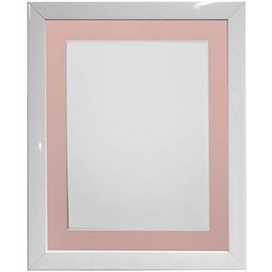 FRAMES BY POST 1,9 cm witte fotolijst met roze passe-partout, 30,5 x 25,4 cm, fotoformaat 23,9 x 17,8 cm, kunststof glas