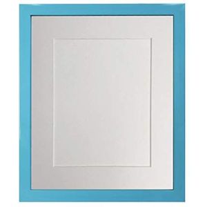 FRAMES BY POST 1,9 cm blauwe fotolijst met witte passe-partout 35,6 x 28,9 cm beeldformaat 25,4 x 20,3 cm kunststofglas