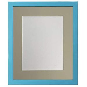 FRAMES BY POST 0,75 inch blauwe fotolijst met lichthouder 16 x 12 beeldformaat 12 x 8 inch kunststof glas, grijs Moun