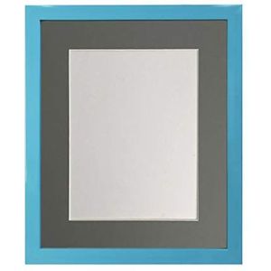 FRAMES BY POST 0.75 Inch Blauw Fotolijst met Donkergrijs Mount 6 x 4 Afbeeldingsgrootte 4 x 3 Inch Plastic Glas