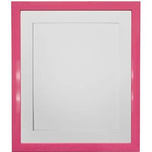 FRAMES BY POST 1,9 cm fotolijst in roze met witte passe-partout 35,6 x 28,9 cm fotoformaat 30,5 x 20,3 cm, kunststof glas