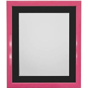 FRAMES BY POST 1,9 cm roze fotolijst met zwarte passe-partout, 30,5 x 25,4 cm, beeldformaat 22,9 x 17,8 cm, kunststofglas