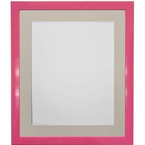 FRAMES BY POST 0.75 Inch Roze Fotolijst Met Lichtgrijze Mount 18 x 12 Beeldformaat 14 x 8 Inch Plastic Glas