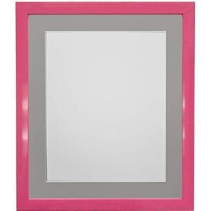 FRAMES BY POST 1,9 cm fotolijst in roze met donkergrijs passe-partout 45,7 x 30,5 cm fotoformaat 35,6 x 20,3 cm, kunststof glas