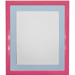 FRAMES BY POST Fotolijst van 0,75 inch roze met blauwe bevestiging 45 x 30 cm afbeeldingsformaat 14 x 8 inch kunststof glas
