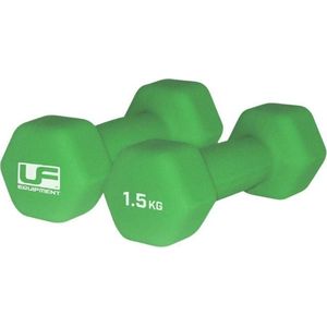 Urban Fitness Halters zeshoekig, neopreen, groen, 2 x 1,5 kg