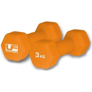 ND Sports Urban Fitness halters, zeshoekig, met neopreen bekleding, 2 x 3 kg, oranje