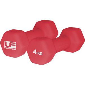 Urban Fitness Hex Dumbbells - Neopreen Bedekt (Paar) Rood - 4kg