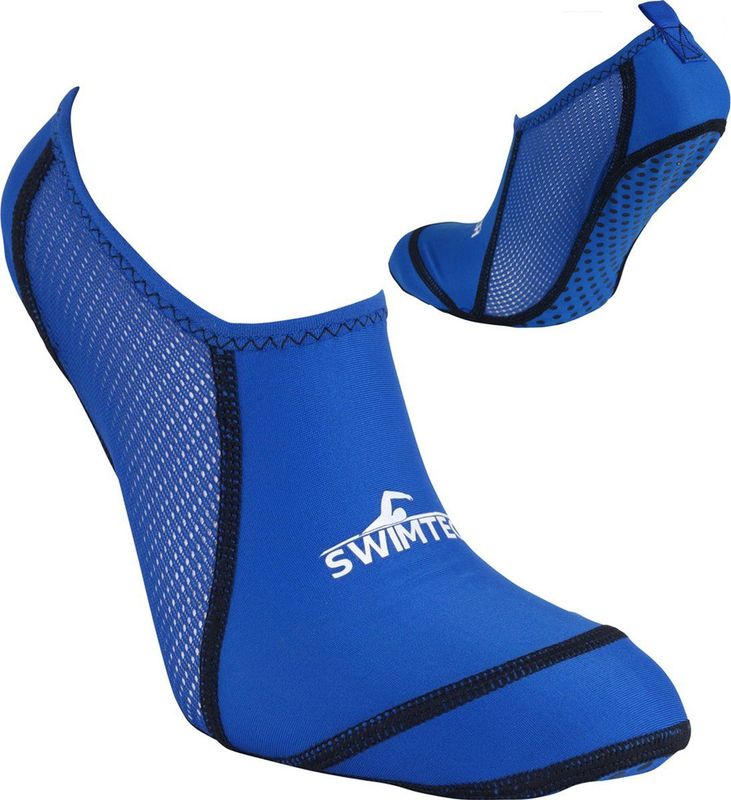 SwimTech - Zwemsokken - Blauw - Junior - Met Siliconen Grip Voor Zwembad