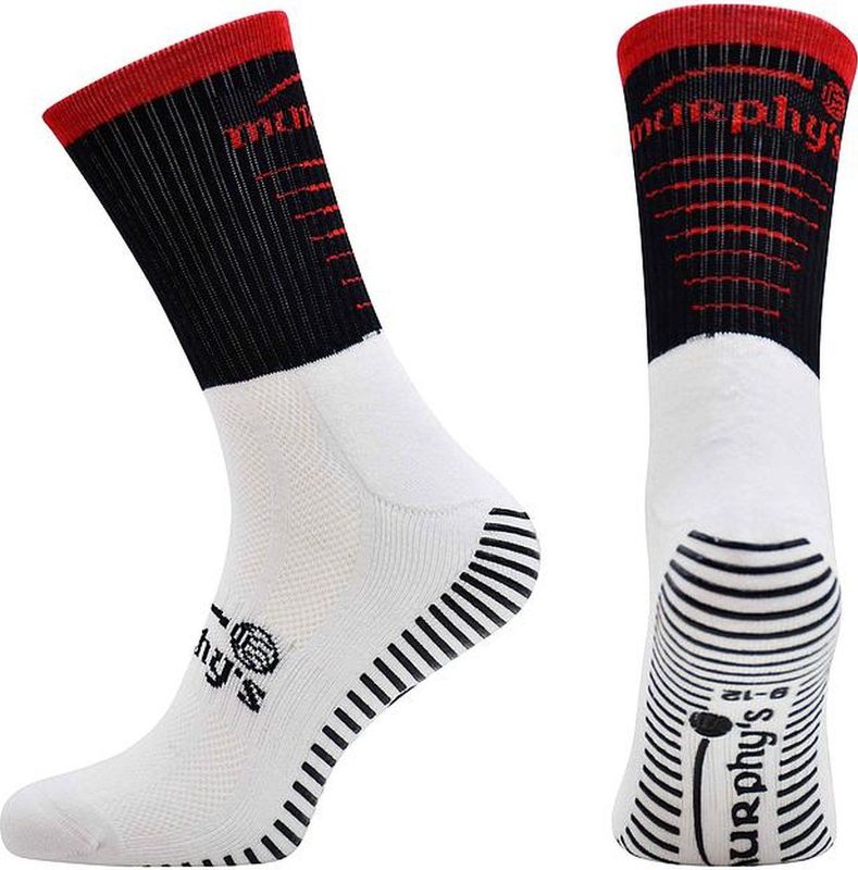 Murphy's - Pro Mid Grip - Sportsokken - Zwart-Rood - Junior - Comfort