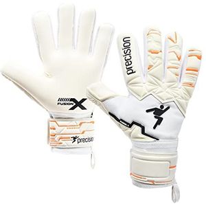 Precision Training Fusion X Pro Negative Contact Duo Grip Professionele Voetbal Keepershandschoenen voor volwassenen, wit, 9,5