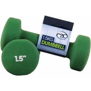 Set 2 Dumbells Neopreen Fitness Mad - groen - 1.5 kilogram