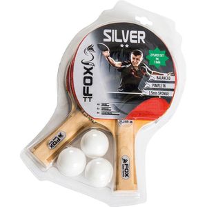 Fox Tt Silver 2 Star Tafeltennisset 23 Cm Hout/rubber 5-delig