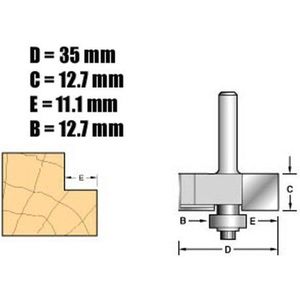 Trend - Zelfgeleide rebater 35 mm diameter x 12,7 mm gesneden - C040X1/4TC