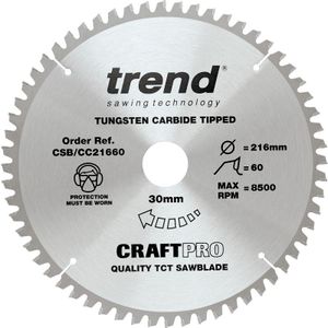 Trend Crosscut cirkelzaagblad 216x30x2,6mm 60T