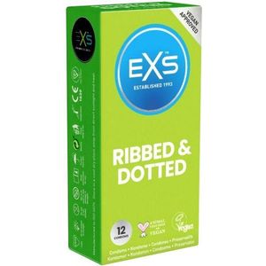 Exs Ribbed&dotted - Condooms - Geribbeld En Dots Voor Extra Gevoel - 56mm - 12st