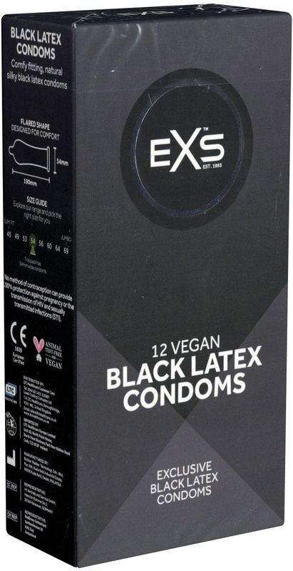 EXS Black Latex Condooms - 12 stuks