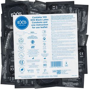 Exs Black Latex Condoms - 100 pack