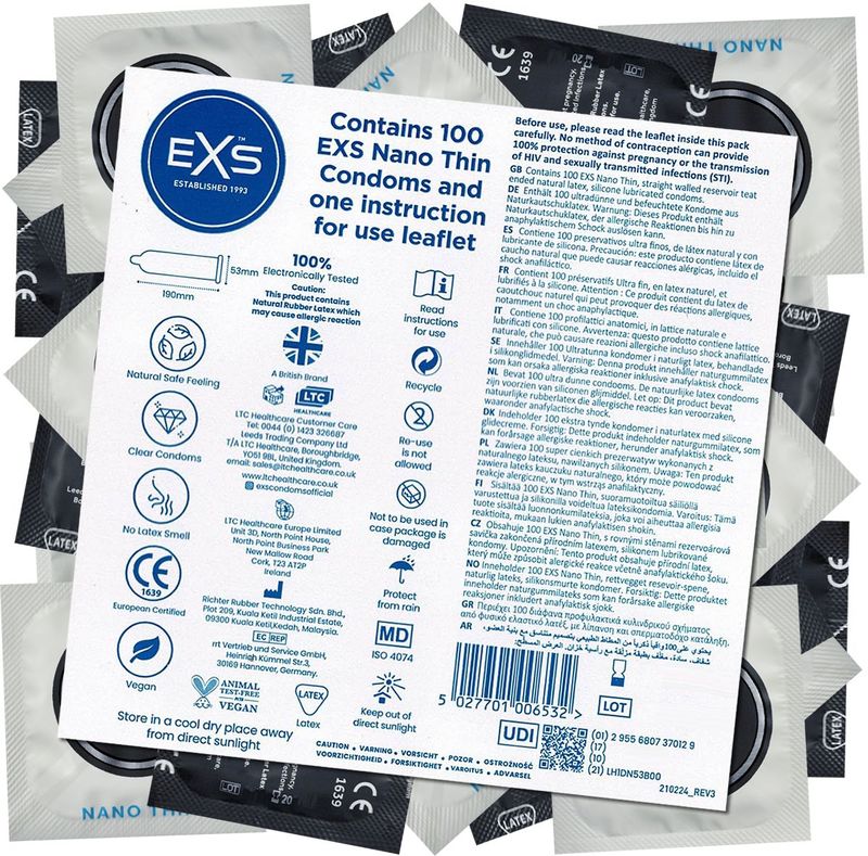 Exs Nano Thin Condooms – Dunste condoom die bestaan – 100 stuks