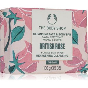 The Body Shop British Rose Cleansing Bar Vaste Zeep voor Lichaam en Gezicht 100 g