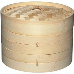 KitchenCraft - Bamboe Stoommand - Middelgroot - Twee Lagen