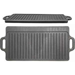 Gietijzeren Grillplaat Dubbelzijdig - 45cm x 23cm - KitchenCraft | Cast Iron