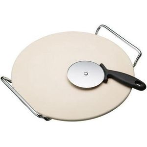 Kitchecraft Pizzasteen (met houder) 33cm