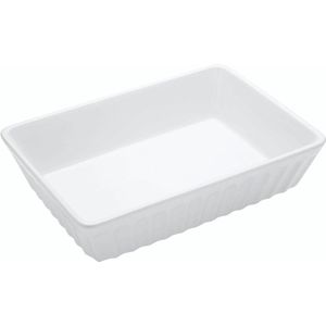 KitchenCraft World of Flavours ovenschaal vierkant keramiek Tiramisu vorm lasagne-steen wit 33 x 23 cm