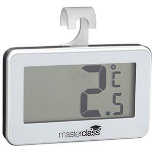 MasterClass Kitchen Craft Digitale koelkast thermometer (-19 tot +50°C), verschillende materialen, Zilver, 9 x 12 x 16 cm