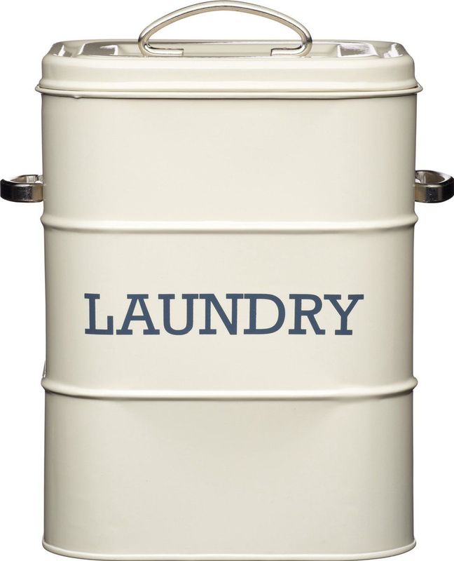 Wasmiddelen - Waspoeder Bewaardoos - Antieke Crèmetint - Staal - 3 kg Capaciteit