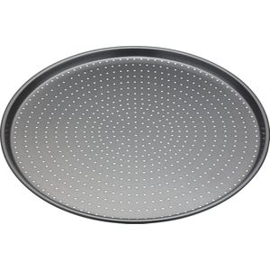 KitchenCraft MasterClass Crusty Bake Geperforeerde Bakplaat / Pizza Tray met PFOA-Vrije Antiaanbaklaag - Koolstofstaal van 1 mm